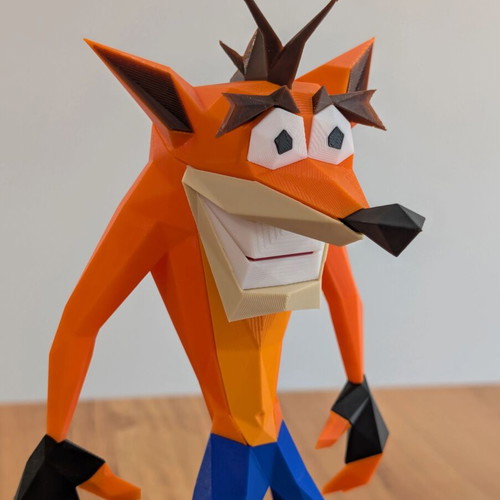 Crash Bandicoot Figure Low Poly PS1 23cm new