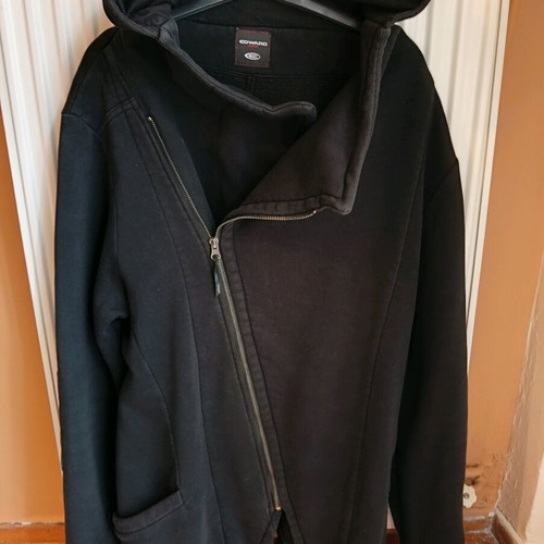 Edward oversized black hoodie zipper jacket used, size L