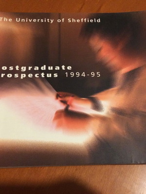 University of Sheffield Postgraduate Prospectus μεταχειρισμένο 1994-1995