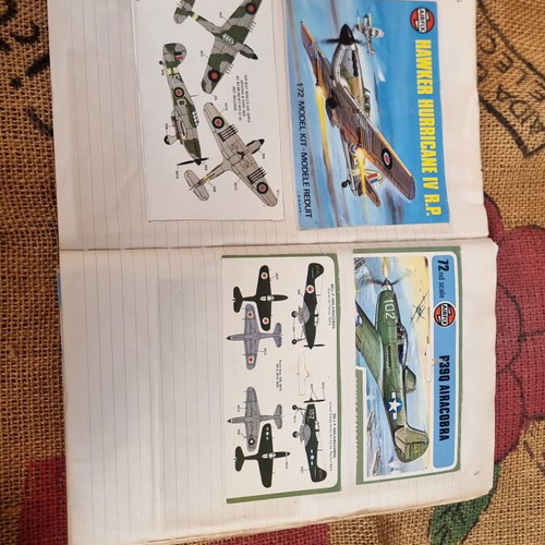 Album with military modeling box cutouts used, 50 pieces