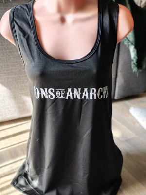 Sons of Anarchy oversized tank top like new, size L, black and white