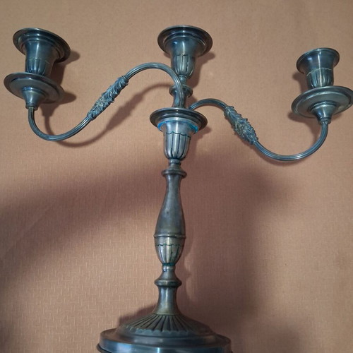 Metal candlestick 3-branch vintage used