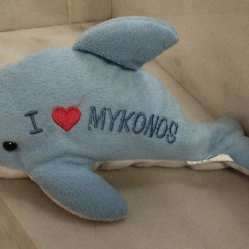 Plush dolphin 23cm like new I Love Mykonos