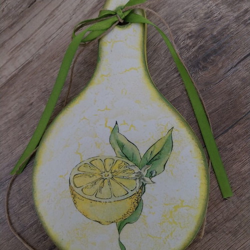 Decorative cutting board with lemon handmade, new