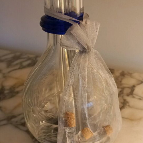 Crystal carafe for 4 different drinks like new, height 30cm