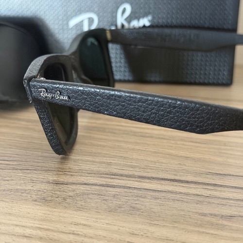 Ray Ban Wayfarer sunglasses used, special leather version, polarized lenses
