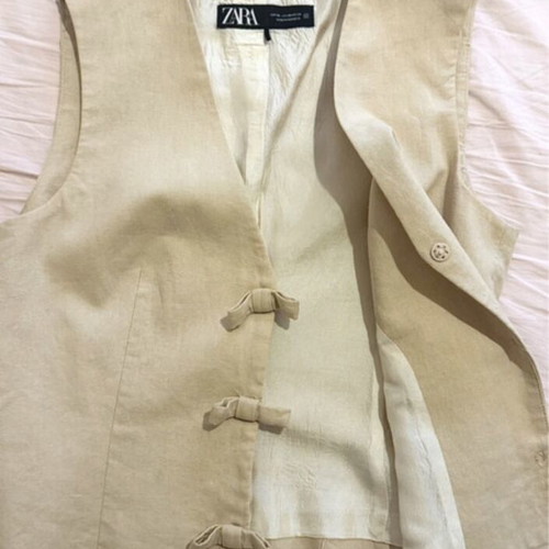 Zara linen vest, beige, size XS