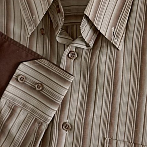 Men's striped brown shirt size M like new