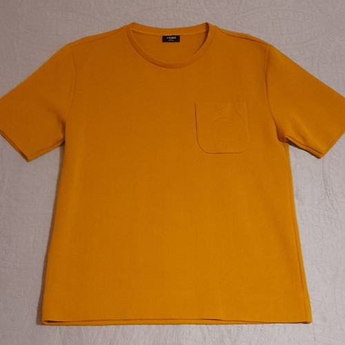 Fendi men's T-shirt new, size S, mustard color