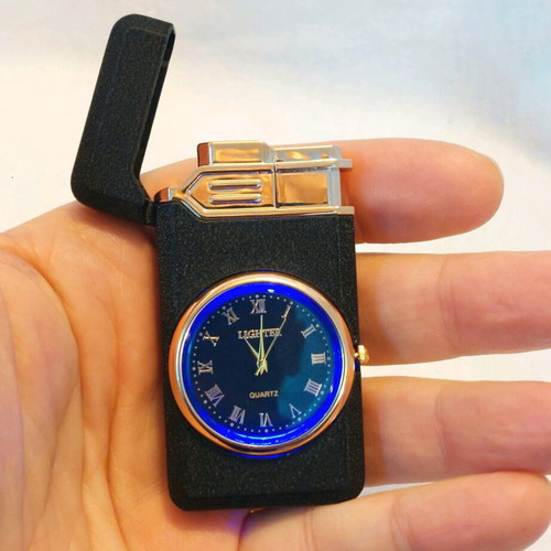 Gas Lighter with Clock New, Windproof