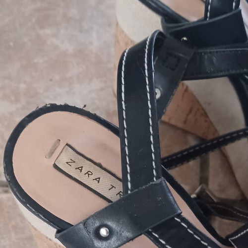 Zara blue platform sandals size 38 like new