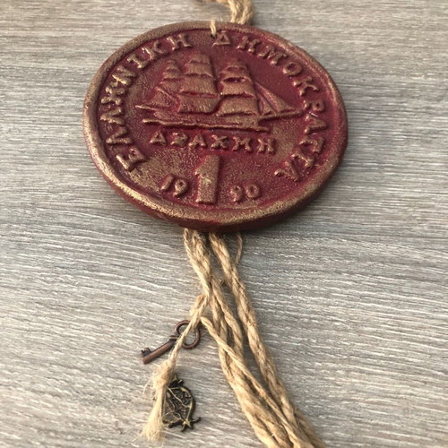 Handmade drachma charm new
