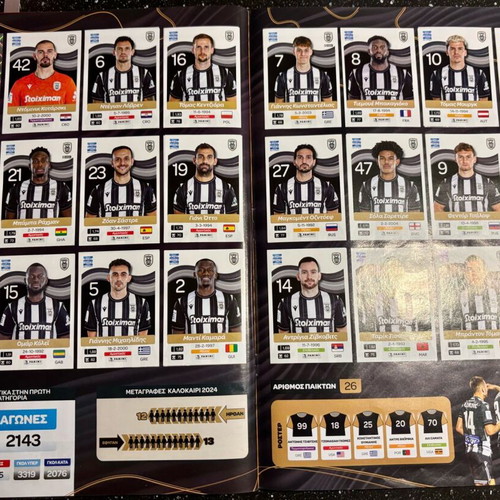 Panini Super League 2024-25 album used, 100% complete