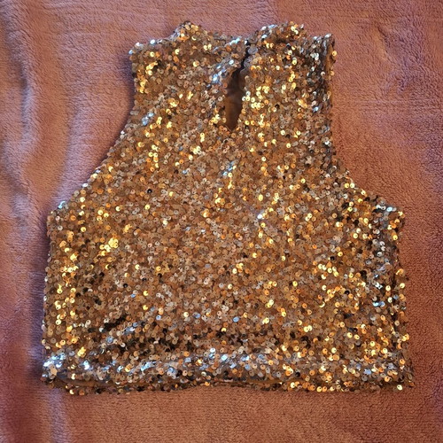 Crop top Toi&Moi like new, sequin, gold size S