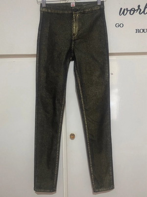 BSB skinny jeans black with gold like new, size S