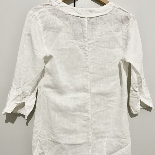 Linen blouse like new, white, one size