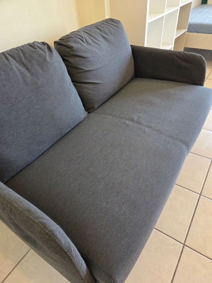 Ikea two-seater sofa dark gray like new