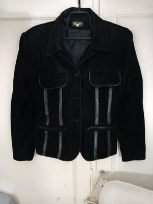 On Off women's suede jacket new, black with leather details