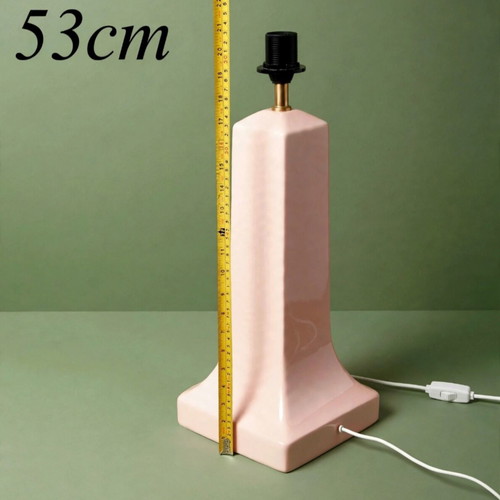 Vintage 80s XXL pink ceramic table lamp