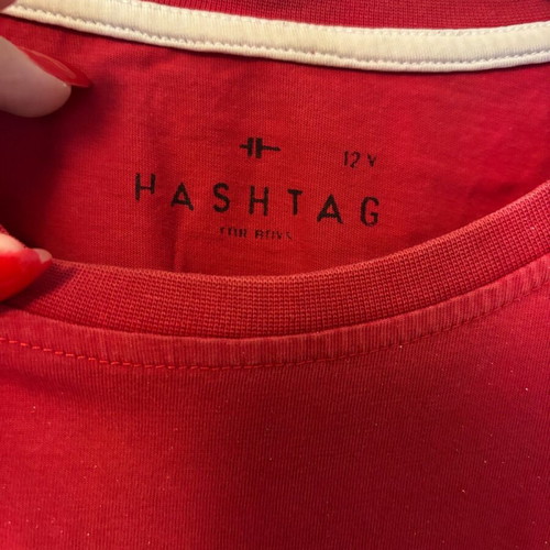 Hashtag boys' short-sleeve T-shirt No12 used, red