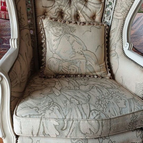 Collectible armchair and stool “The Descent of Dante” like new