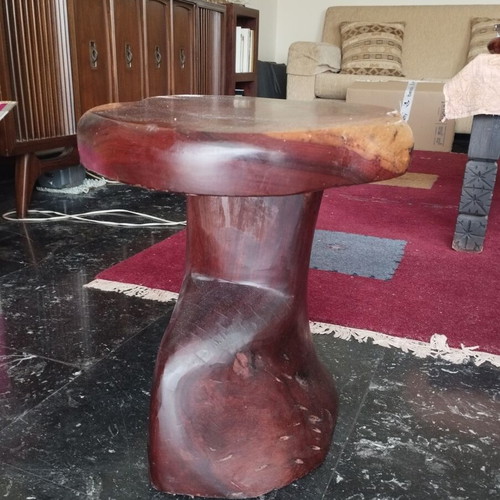 Handmade solid wood organic side table like new