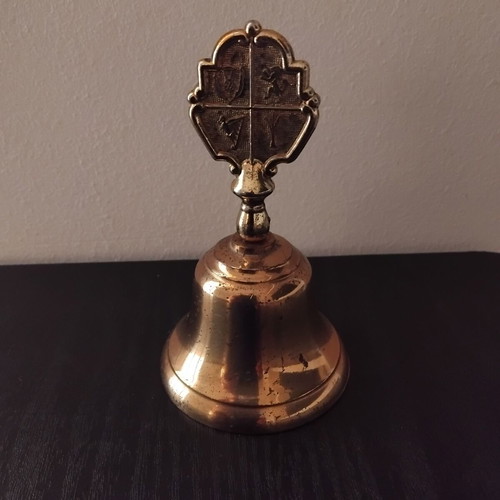 York brass desk bell used, made in England, decorative