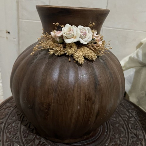 Ceramic vase brown like new