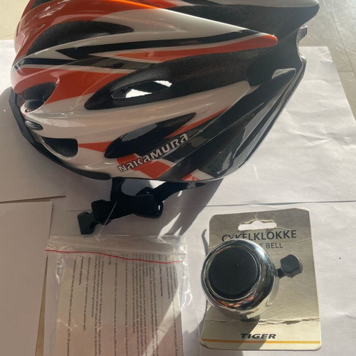 Nakamura Helmet YJ-5M with Tiger Copenhagen Bicycle Bell, brand new