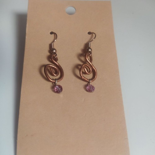 Copper earrings hanging like new