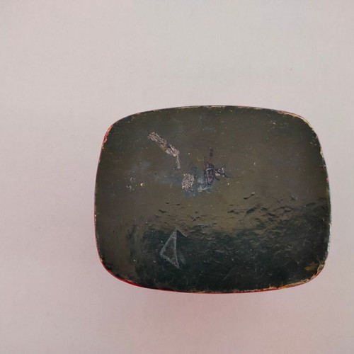 Decorative papier-mache box used with colorful patterns