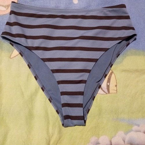 Striped bikini set blue and brown like new