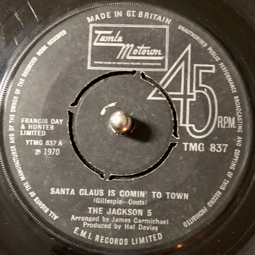 The Jackson 5 Santa Claus Is Comin' To Town vinyl used, 7" 45 RPM single