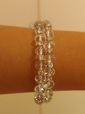 Women's bracelet new with transparent beads and strass
