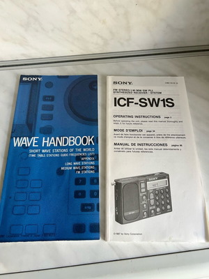 Sony ICF-SW1S radio manuals like new