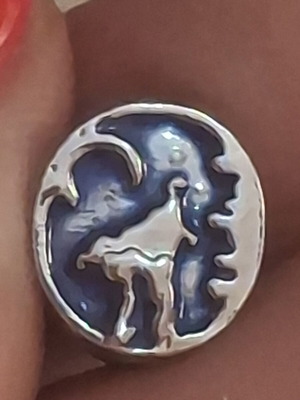 Charm for bracelets, new, blue and silver