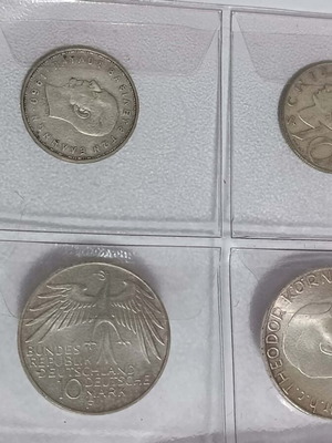 Vintage European silver coin set like new, 4 pieces