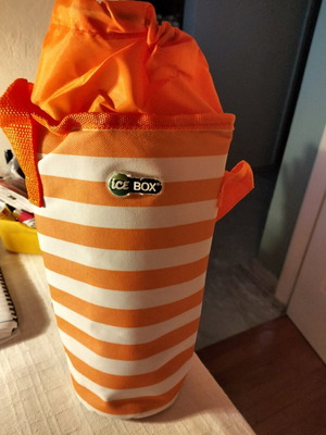Ice Box Insulated Bottle Holder New, Orange and White