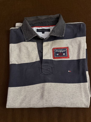 Tommy Hilfiger men's long sleeve rugby polo shirt L