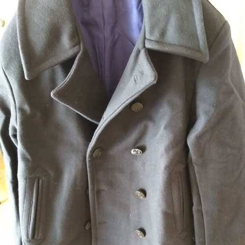 Navy woolen pea coat unused