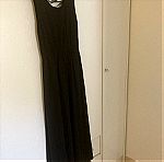  Μαύρο Μάξι βαμβακερό φόρεμα cut out, DOCA