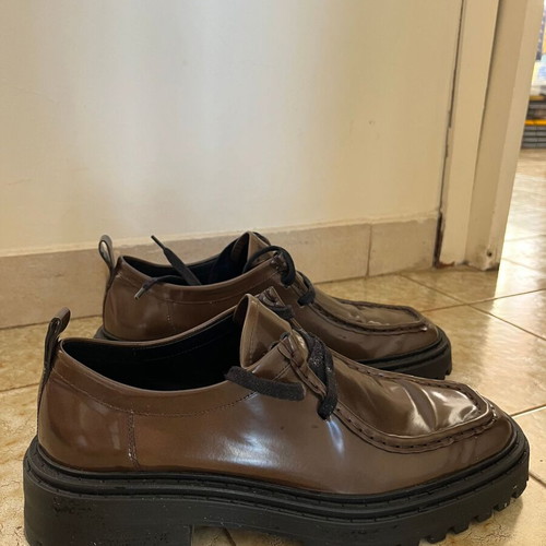 Massimo Dutti chunky loafer women's shoes, brown, size 41