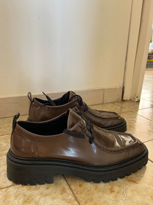 Massimo Dutti chunky loafer women's shoes, brown, size 41