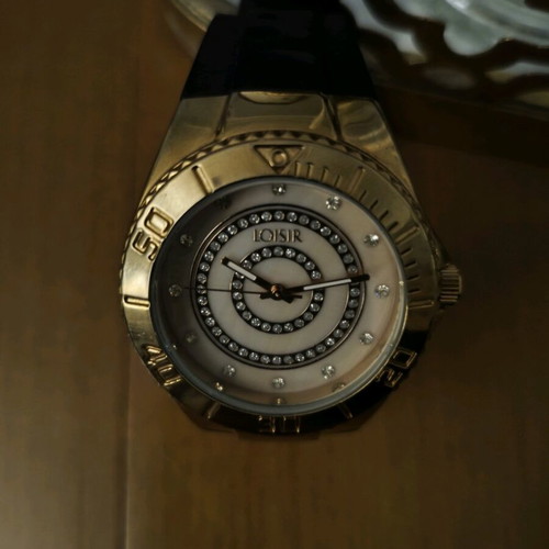 Loisir women's wristwatch gold with crystal 41 mm like new