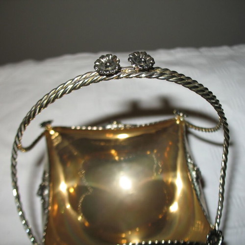 Silver-plated fondue pot like new, height 17 cm