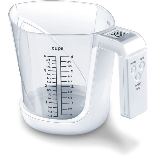 Digital kitchen scale with measuring cup white new