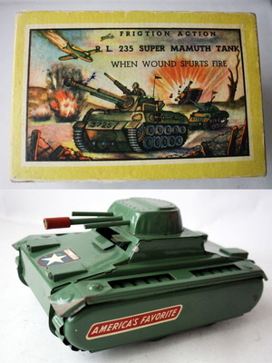 Νικολαΐδης 8 R.L. 235 Super Mammuth Tank τσίγκινο κουρδιστό τανκ vintage 60's