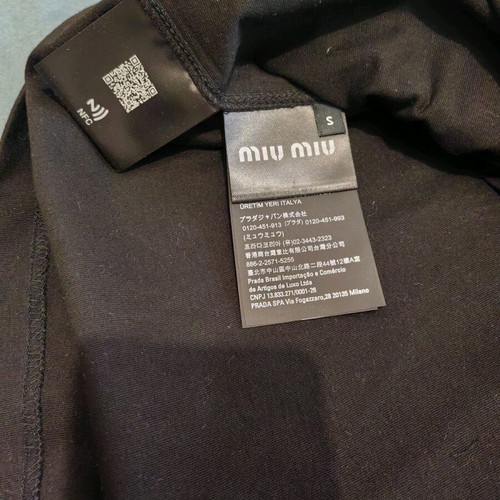 Miu T-shirt new black with red print, size S