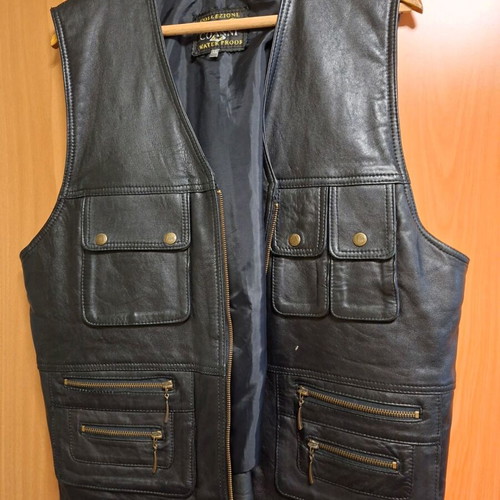 Collezione Coanni men's leather vest XXL, black
