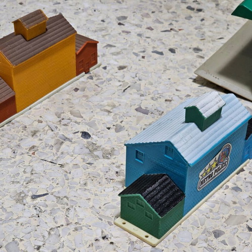 Buildings used, set of 3 (auto repair, police station, animal rescue)